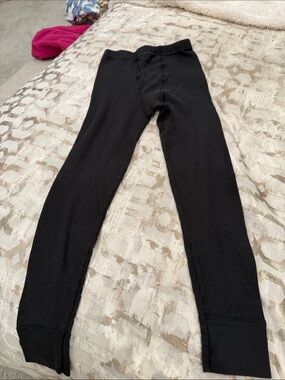Fruit of the Loom Black Ribbed Thermal Top